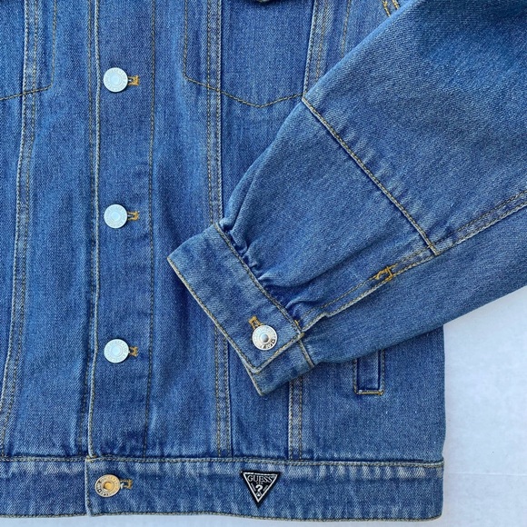 New GUESS Women's Faux-Fur Denim Jacket SZ S - Picture 2 of 7
